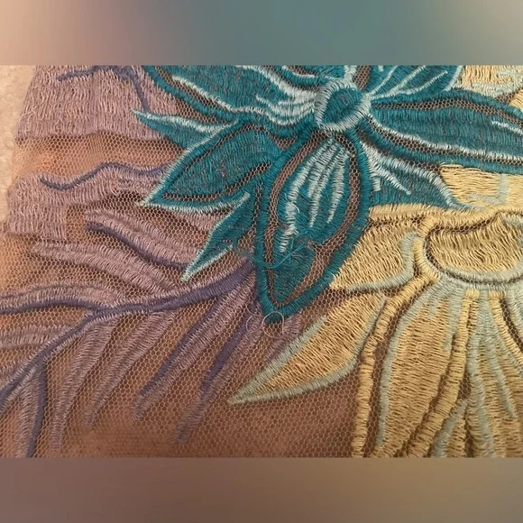 Nasty Gal x For Love & Lemons Tropicana Embroidered Mesh Sheer Mini Dress - Picture 14 of 16